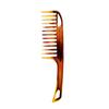 Pente de Estilo Vintage Cor de Âmbar com Dentes Largos, Pente Pompadour Dupla Face, Pente para Penteado Men's Back-Swept, Pente de Cabeleireiro