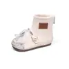 Botas de Cristal para Niña Otoño Invierno 2026 Nuevas Botas de Piel para Bebé Niña Botas de Princesa Infantil Bebé Terciopelo Plus Estilo Caliente Botas Martin