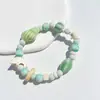 Pulseira de Cerâmica Jingdezhen Nova Pulseira de Cerâmica Estilo Chinês Joia Artesanal Corda Estilo Xizang Barraca de Pulseiras Jingdezhen