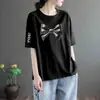 Comercio Exterior Transfronterizo Despacho de Aduana de Comercio Exterior Camiseta de Manga Corta para Mujer Holgada Talla Grande Ropa para Mujer Camiseta de Manga Media Top Capa Base Top Pequeño
