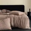 Conjunto de quatro peças de algodão puro, algodão lavado, escovado, com jacquard tridimensional em relevo, espessado para outono e inverno, conjunto de quatro peças de roupa de cama em jacquard escovado