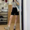 Shorts de Mezclilla Negros para Mujer, Rectos de Tiro Alto, Nuevo Estilo de Verano, Tallas Grandes, Corte Holgado, Favorecedores para Cuerpo en Forma de Pera, Pantalones de Pierna Ancha