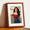 Suporte de Exibição de Porta-Retrato de Família em Madeira Maciça com Acabamento de Alto Padrão, Impressão de Fotos em Nogueira Preta, Moldura Comemorativa para Impressões de Fotos 6 polegadas 8 polegadas