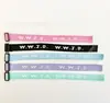 Directo de Fábrica WWJD pulsera de cuerda trenzada jacquard correa de muñeca al por mayor correa de muñeca WWJD pulsera tejida