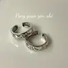 Anillo de Plata de Ley S925 El Principito Graffiti para Mujer, Anillo Abierto de Dedo Índice Hip-Hop Personalizado Flor Corazón Diamante