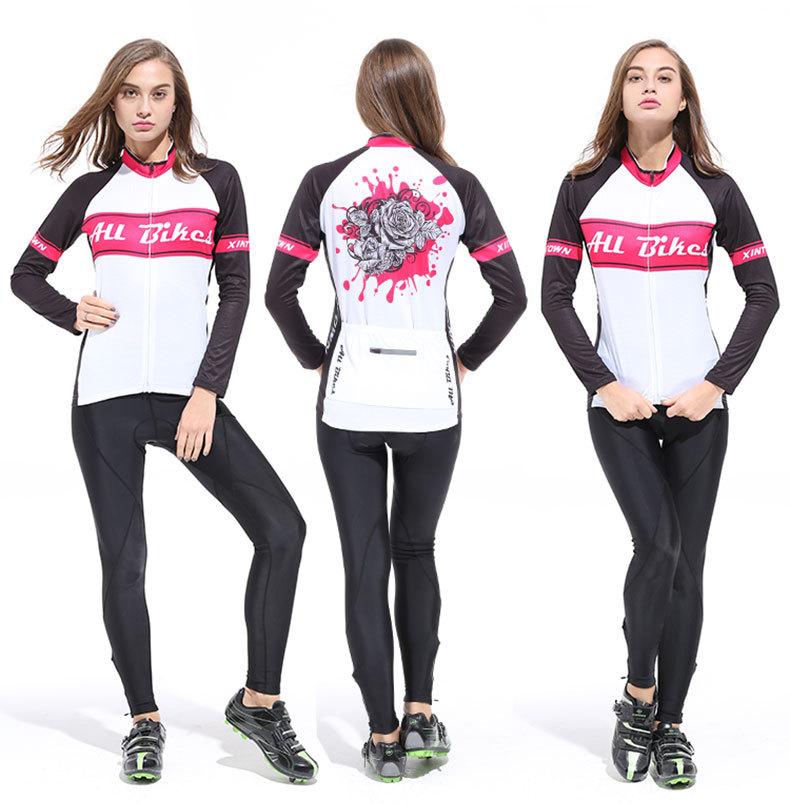 玫瑰骑行服长袖展示图 (2)