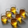 Taza de té de vidrio de borosilicato de alta calidad, juego de té de kung fu de alta temperatura, taza de té pequeña y gruesa, taza resistente al calor, taza con asa, taza de té