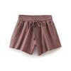 Traje de Shorts de Felpa con Efecto Lavado, Manga Corta, Canalé, para Mujer, Verano 2024 SS33-2677