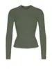 Camiseta de Manga Comprida Camiseta Feminina de Manga Comprida Modeladora de Corpo Gola Redonda Justa Camada Base Feita Sob Medida