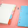 Papel divisorio accesorios para páginas divisoras de página cuaderno de colores A6 índice de clasificación de páginas agujeros planificador de hojas sueltas 6 artículos predeterminados