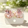 Novos Brincos Flor de Zircônia Esmaltada Românticos, Temperamento Fresco e Doce, Brincos da Moda, Brincos de Luxo Leve e de Alta Qualidade para Mulheres