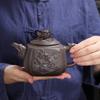 Tetera de arcilla púrpura juego de té de cerámica de gran capacidad semimanual tetera individual para el hogar cuadrada tetera Dragón y Fénix