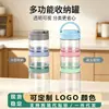 Juego de Tres Botes de Almacenamiento para Cocina, Plegable, Giratorio, con Cierre, Plástico Transparente, Botes Pequeños de Tres Niveles para Almacenamiento en Cocina