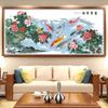 Fabricante de Punto de Cruz TikTok Kuaishou Xiaohongshu Dropshipping Nuevo Modelo 2026 Bordado con Hilo Peonía Pez Koi Riqueza y Prosperidad