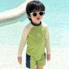 Traje de baño para niños Traje de baño infantil Traje de baño de dos piezas 2026 Verano Nuevo estilo Traje de baño de manga larga con protección solar Lindo