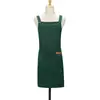 Delantal 306 lona impermeable tipo H con tirantes cruzados al hombro estilo unisex para uniformes del personal de tiendas de té de leche y cafeterías