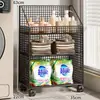 Estante de almacenamiento para baño, organizador móvil de detergente para ropa junto a la lavadora, carrito pequeño para el inodoro, estante de almacenamiento para espacios estrechos