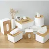 Caja de pañuelos de madera simple estilo nórdico, caja de almacenamiento de escritorio para sala de estar, caja de almacenamiento para uso doméstico con tapa de madera para sala de estar y dormitorio