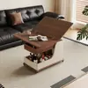 Mesa Lateral de Gabinete para Sofá de Sala de Estar en Casa, Carrito Móvil Plegable de Altura Ajustable, Mesa de Café para Balcón de Apartamento Pequeño, Modelo Nuevo 2026