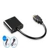 Cabo hdmi para vga com conversor de fonte de alimentação de áudio TV Cabo adaptador de computador HD hdmi para vga