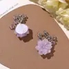 Flor de resina con cuentas de purpurina fresca y dulce para verano, accesorio para el cabello y pendientes lindos tridimensionales intrincados DIY