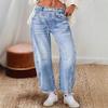 Ropa de Mujer Transfronteriza en Stock 2025 Nuevo Europeo y Americano Retro Suelto Cintura Alta Recto Pierna Ancha Pantalones Jeans para Mujer