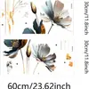 Adesivos de Parede Florais Artísticos de Luxo Simples Flores de Alto Padrão Decalques Autoadesivos Decoração de Parede para Sala de Estar Entrada de Casa