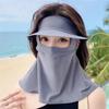 Sombrero de Copa Vacío de Verano Protector Solar Máscara de Protección para Nariz y Cuello Protección Ocular para Mujer Visera Larga Integrada con Chal