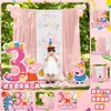 Decoração de Cena de Aniversário Temática Peppa Pig para Meninos e Meninas Montagem de Atmosfera para Festa ao Ar Livre no Gramado com Painel Digital de KT
