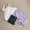 Nueva camiseta de algodón con tacto a lino, estilo otoño, manga larga, con tapeta de botones, camisa básica versátil y elegante estilo coreano, top holgado de cuello redondo