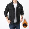 Casaco masculino de outono e inverno, lã espessada, tendência da moda, solto, casual, com capuz, jaqueta quente de trabalho para homens