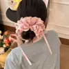 Liga para el cabello con cordón de encaje estilo bosque, Liga para el cabello extragrande, Elegante de alta gama, Cabeza de bola, Lazo de cinta para cola de caballo