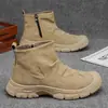 Botas Martin de Moda de Caña Alta Versátiles Casuales Ligeras para Hombre Otoño Nuevas Transpirables Botas de Trabajo para Hombre