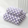 Toalha de Banho Popular Simples Xadrez Estilo Retro Ins Toalha Grande de Coral Macia Absorvente Roupão de Banho com Opção de Logo