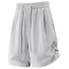 Shorts Masculino de Linho 2026 Verão Novo Solto de Comprimento Médio Respirável Versátil Casual Fino Shorts de Liocel