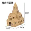 Casa de Cartón Hecha a Mano para Niños DIY Creación Ecológica de Cartón Cabaña Modelo de Ensamblaje de Caja de Papel Paquete de Materiales de Casa de Papel para Jardín de Infancia