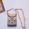 Bolso para teléfono móvil de estilo coreano con diseño de panda pequeño, bandolera de punto, bolso de mano con solapa, bolso informal para salir