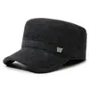 Gorra de Pato Gruesa Cálida con Protección para Orejas para Hombre Otoño Invierno Gorra de Lana de Copa Plana Gorra de Viaje para Exteriores para Hombres de Mediana Edad y Mayores