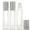 Atacado frasco de óleo essencial frasco de vidro fosco bola cabeça brilhante ouro e prata tampa poção repelente de mosquitos água engarrafada 10ml