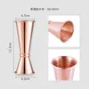 Taza medidora mezcladora de acero inoxidable 304 de doble cabeza con báscula, Herramienta mezcladora, Taza de onzas, Suministros de bar, Uso comercial