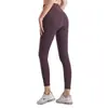 Leggings Deportivos Lulu Estilo Europeo y Americano para Fitness, Pantalones de Yoga Levanta Glúteos Color Durazno para Mujer, Pantalones de Yoga Ajustados de Cintura Alta con Sensación de Segunda Piel