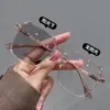 Pode ser equipado com Óculos de Miopia que Mudam de Cor, Óculos de Armação Grande Anti-Luz Azul Armação Marrom Frio, Óculos de Armação Grande Planos da Moda para Mulheres Venda por Atacado