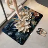 Alfombra de Piso para Baño Floral Tridimensional, Felpudo Antideslizante para Puerta de Baño, Alfombrilla Absorbente Fácil de Cuidar, Lodo de Diatomeas Venta Caliente Transfronteriza