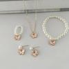 Cross-border New Hot Oil Dropping Plate Diamante em Borboleta Dourada Casual Pulseira Anel Colar Brincos Terno feminino