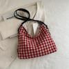 Bolso vintage a cuadros para mujer, bolso de hombro de gran capacidad, bolso informal para mujer, primavera y verano 2024, nuevo bolso de mano.
