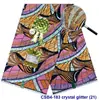 Tela Nueva de Algodón Estampado de Cera Imitación Africana Ankara con Diamantes Pequeños, Tela para Ropa Estampada con Cera Dorada para Exportación al por Mayor
