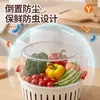 Cesta de drenaje de doble capa, lavabo para verduras, cesta multifuncional para lavar frutas y verduras de cocina con tapa, bandeja para frutas a prueba de polvo y conservadora de alimentos