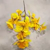 Rama de Ginkgo Tridimensional de 3 Puntas Transfronteriza Simulada para Decoración Suave del Hogar, Decoración de Hoja de Ginkgo Amarilla para Atmósfera de Otoño