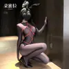 Lencería sexy Yimengyao, conjunto de atuendo seductor de cuerdas, uniforme de malla de tentación qqny para mujer