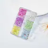 Joyería para uñas cuentas de burbuja rejilla de 12 tamaño semicírculo mixto aurora cuentas de pez humano color caramelo fondo plano cuentas de vidrio mágico
